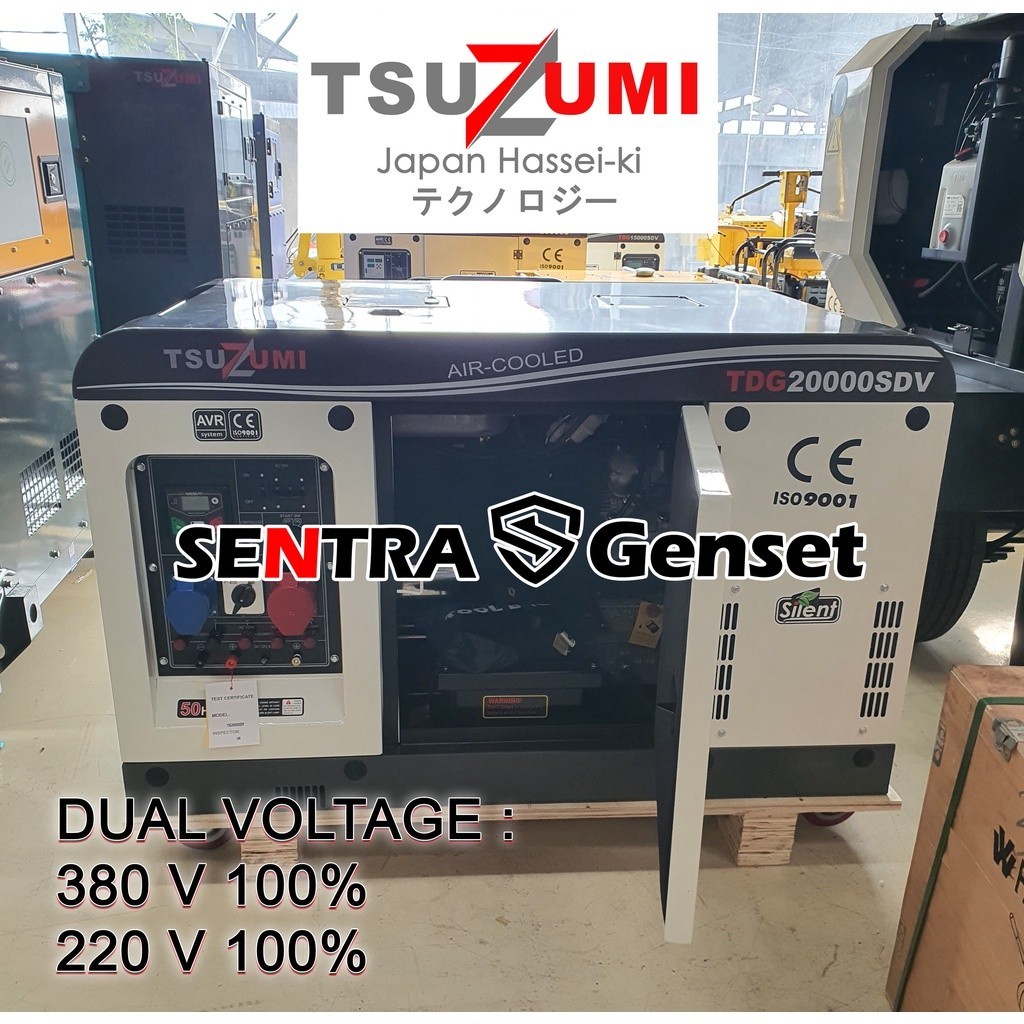GENSET SILENT 20 KVA 17000 WATT TSUZUMI TDG 20000 SDV JAPAN TECHNOLOGY