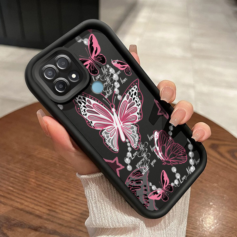 Casing Hp OPPO A15 A15s A35 Case Casing lembut HP pelindung silikon ponsel Kesing motif hati kupu-ku