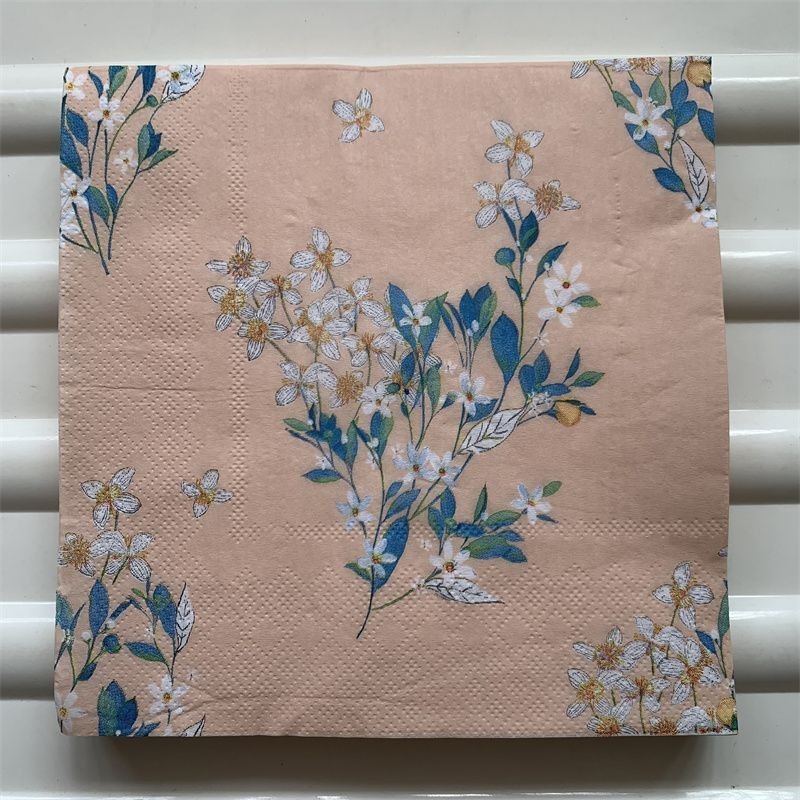 134. Decoupage napkins / Tisu decoupage bunga peach