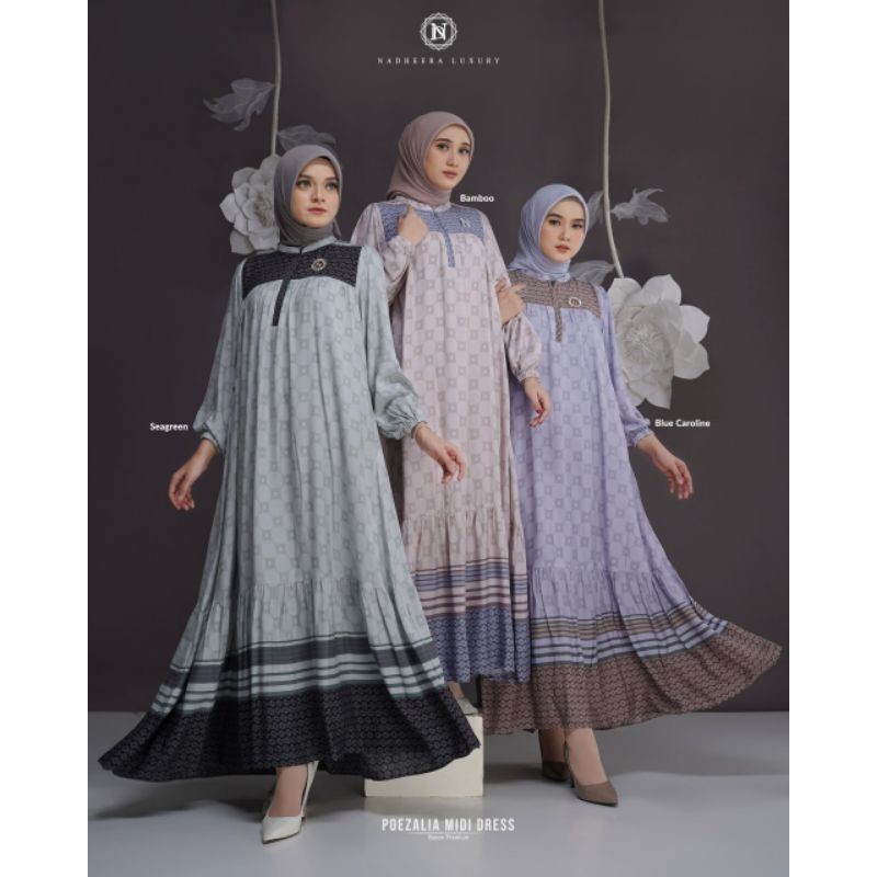 POEZALIA MIDI DRESS / GAMIS POEZALIA / GAMIS TERBARU / GAMIS NADHERA LUXURY