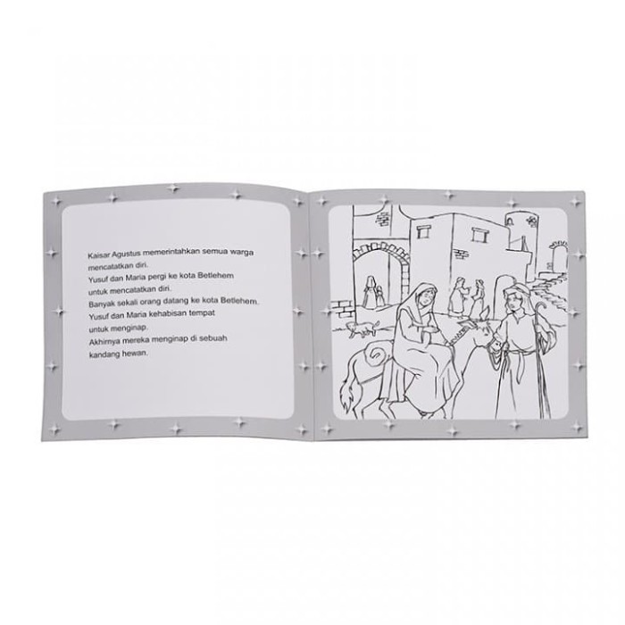Min Buku Rohani Anak Mewarnai - Yesus Lahir - Buku Cerita Yesus