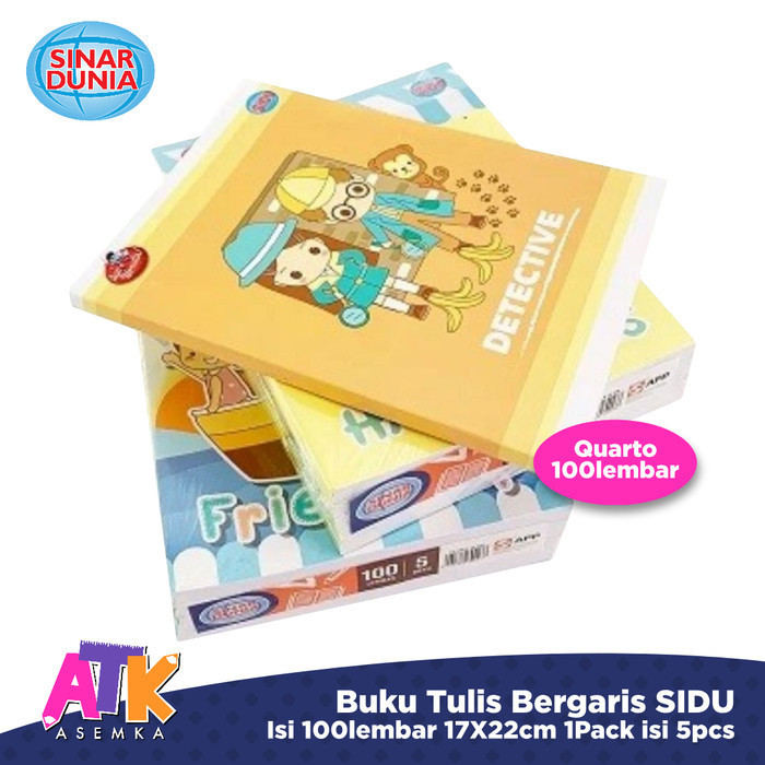 

HRG DISKON Buku Tulis Bergaris SiDU Isi 100 Lembar Kwarto Sinar Dunia isi 5buku