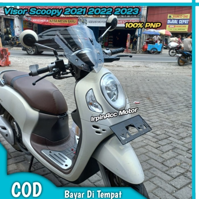 Visor Tameng Depan Scoopy New Windshield Scoopy 2021 2022 2023 Smoke R
