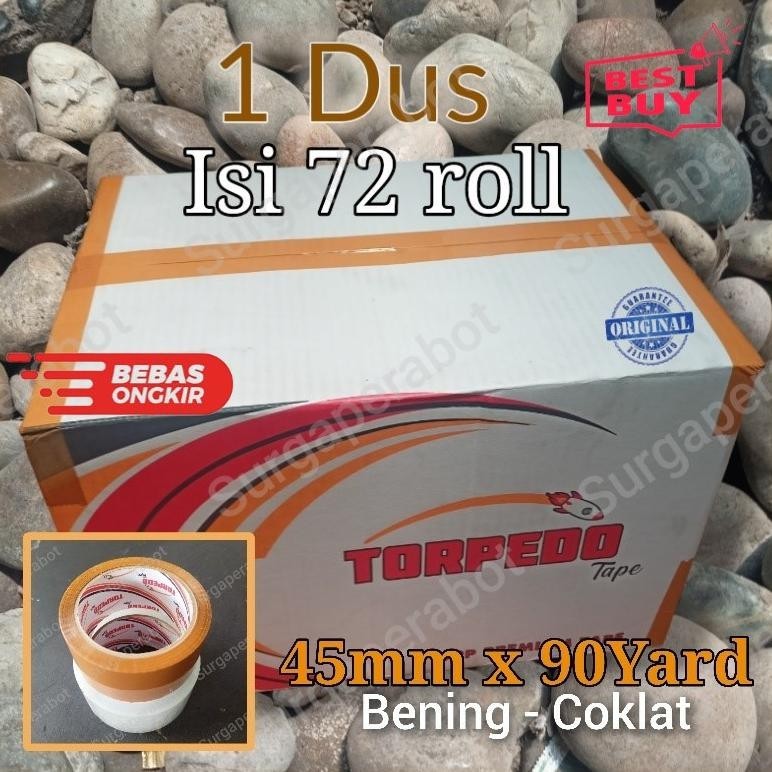 

Lagi Promooo !!! Lakban Bening Coklat 1 Dus 90Yard 2Inci 45X90 Yard 72Rolls Clear Solasi Opp Tape Ekonomis