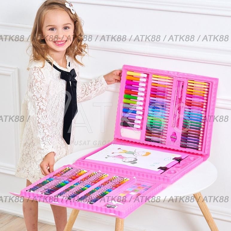 

Sedang Promooo !!! 176 Pensil Warna Set - Drawing Bag Art Color Children Painting Tool