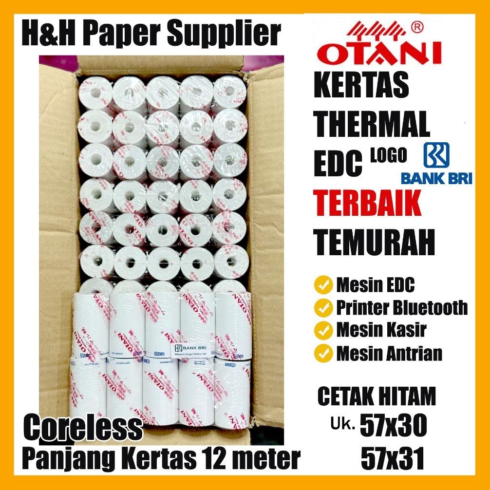

Banyak Diskon!!! Kertas Thermal Edc Logo Bank Bri Isi 100 Roll (1Dus) / Kertas Edc Brilink / Kertas Struk