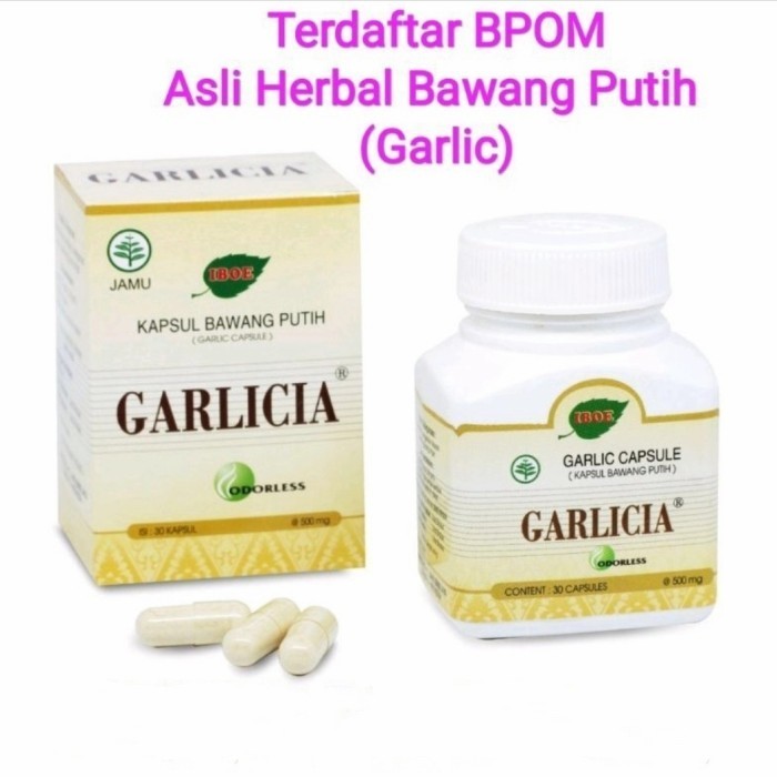

Jamu Iboe 1 Botol Garlicia Kapsul Herbal 30'S (Bawang Putih Kapsul)