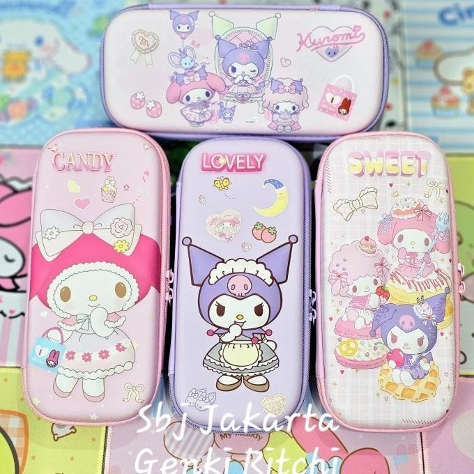 

Kotak pensil tempat pensil 3D hardcase waterproof Sanrio kuromi melody