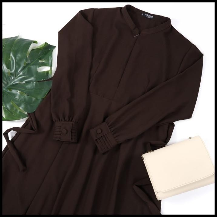 DISKON) gamis polos coklat tua-gamis syari polos coklat tua premium-gamis herm Silahkan diorder