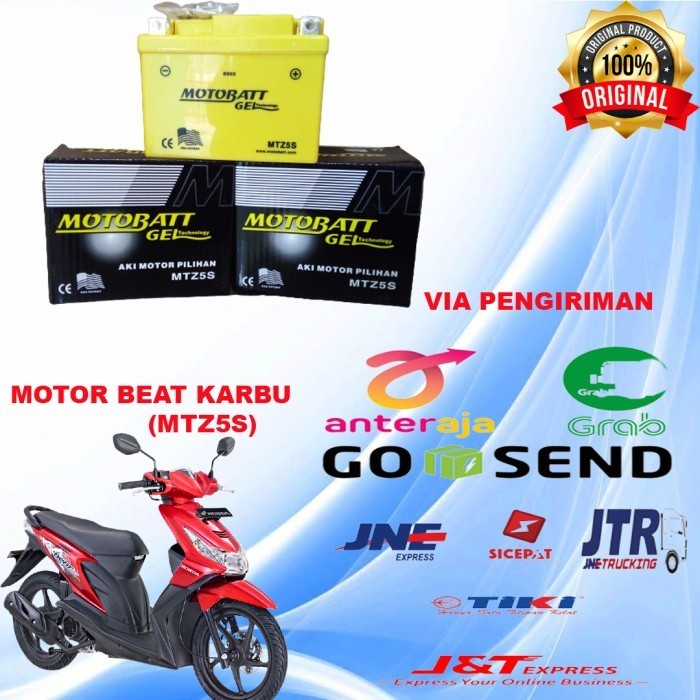 Aki Motor Beat Karbu Motobatt Mtz5S Accu Kering