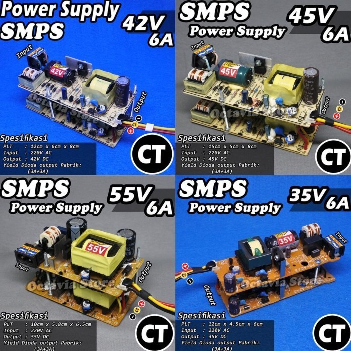Terlaris  SMPS power Supply 12V, 15V, 24V, 32V, 35V, 42V, 45V, dan 55V 6A CT SALE