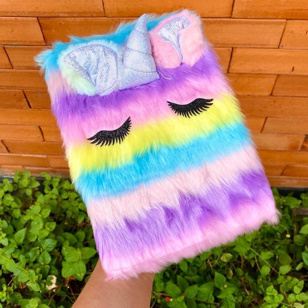 

NOTEBOOK BULU DIARY UNICORN BULU FUR SQUISHY BUKU TULIS ANAK KUDA PONY COD