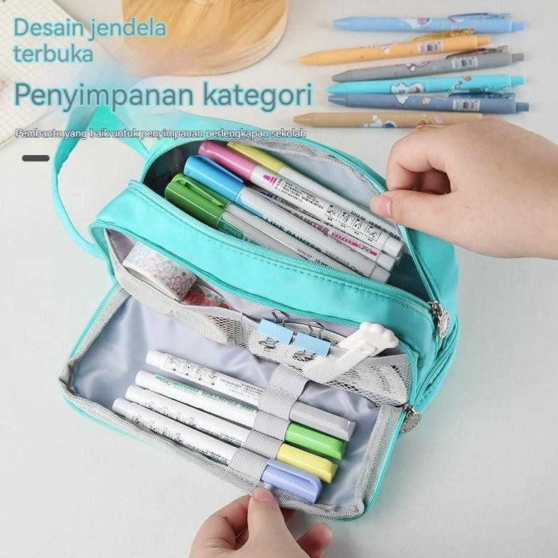 

CODBESAR JUMBO PENCIL CASES LARGE CAPACITY PENCIL BAG POUCH HOLDER BOX FOR GIRLS OFFICE STUDENT STATIONERY ORGANIZER SCHOOL SUPPLIES TEMPAT KOSMETIK BAG GASS