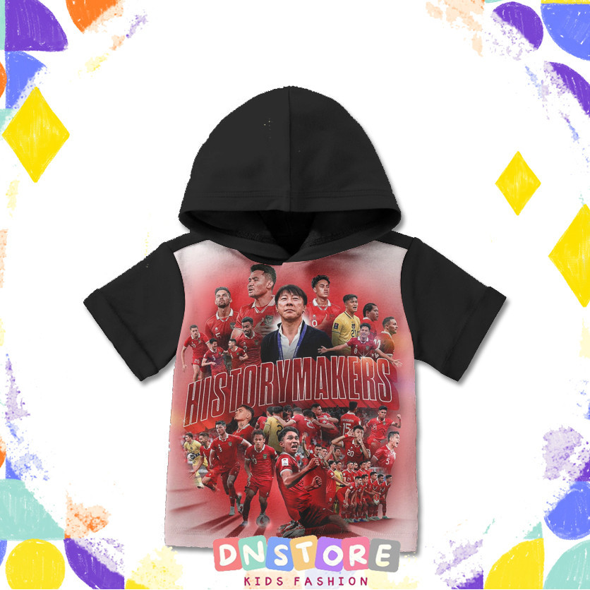 Kaos Hoodie Anak Timnas Indonesia v2 Baju Hoodie Sepak Bola Anak Timnas Indonesia 3D Printing Untuk 