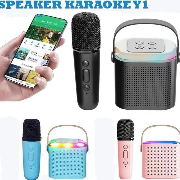 Speaker Bluetooth Mini Karaoke Y1 1 Mic Speaker Portable Karaoke Premium Berkualitas