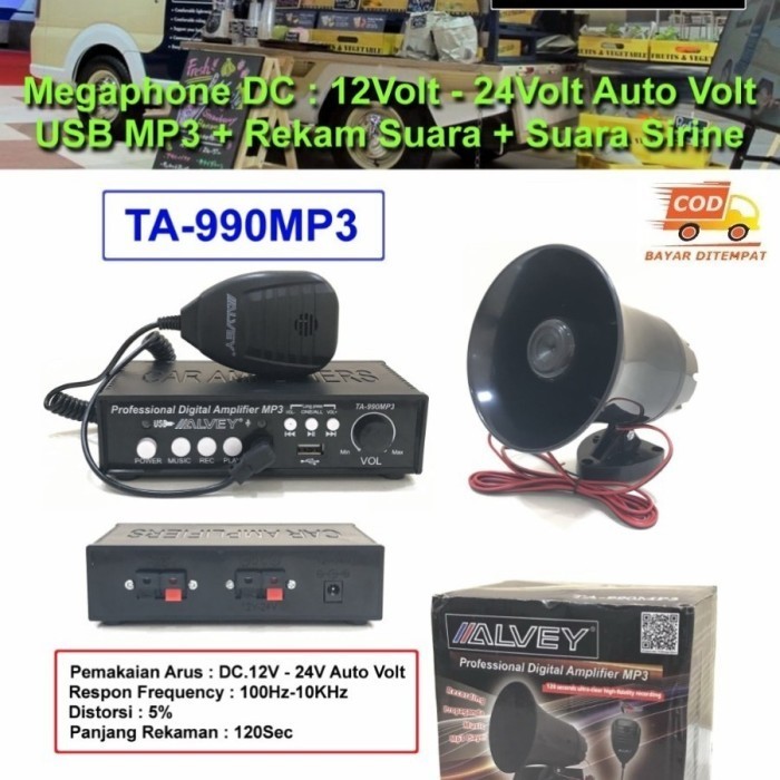 Megaphone/Amplifier Alvey Ta-990 Mp3 Recording Sirine Multifungsi