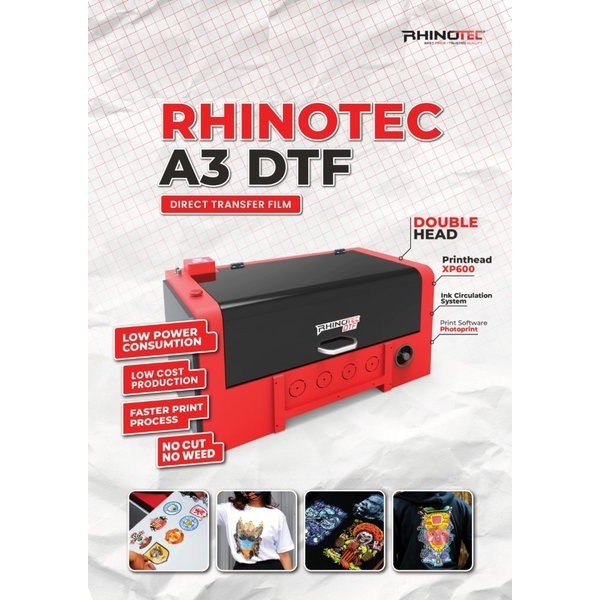 RHINOTEC PRINTER DTF A3 DAN CURING A3 DTF ROLL TO ROLL PAKET USAHA