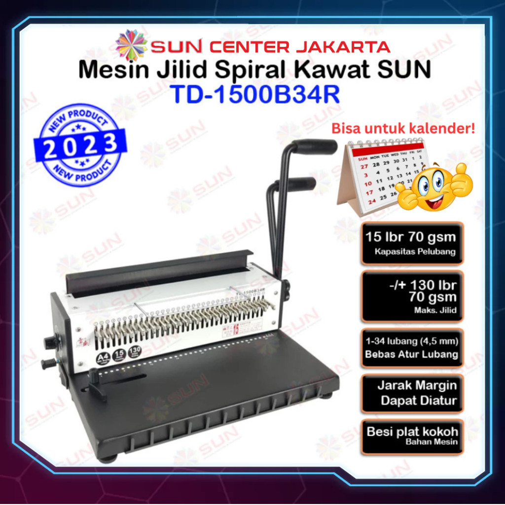 

MESIN JILID SPIRAL KAWAT A4 TD-1231 / TD-1500B34R
