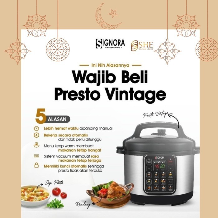 Dheao Panci Presto Listrik Signora Vintage 5 L