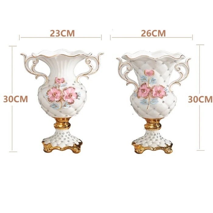 Vas Keramik 3D Stereoskopik 30Cm Dekorasi Ruang Tamu / Lemari Tv