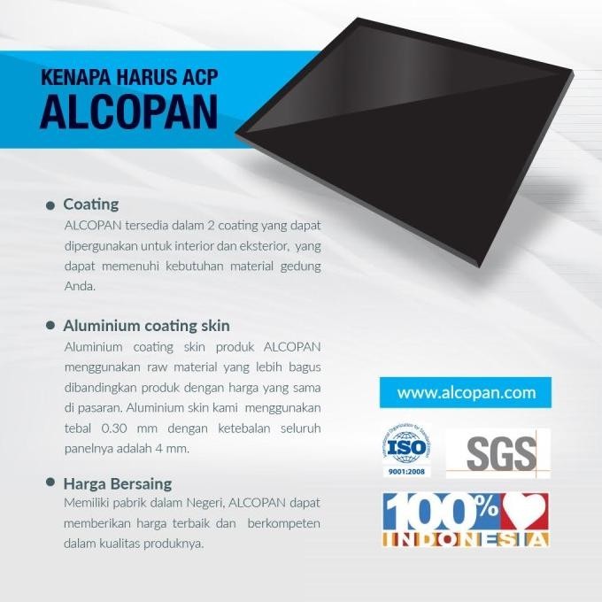 ACP Alcopan Black Outdoor PVDF 4mm aluminium composite panel