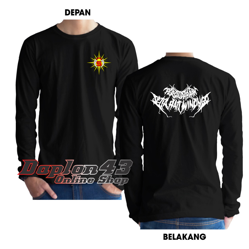 KAOS PERSAUDARAAN SETIA HATI WINONGO METAL PUTIH KAOS LENGAN PANJANG DEPAN LOGO SINAR DAPLON43 45