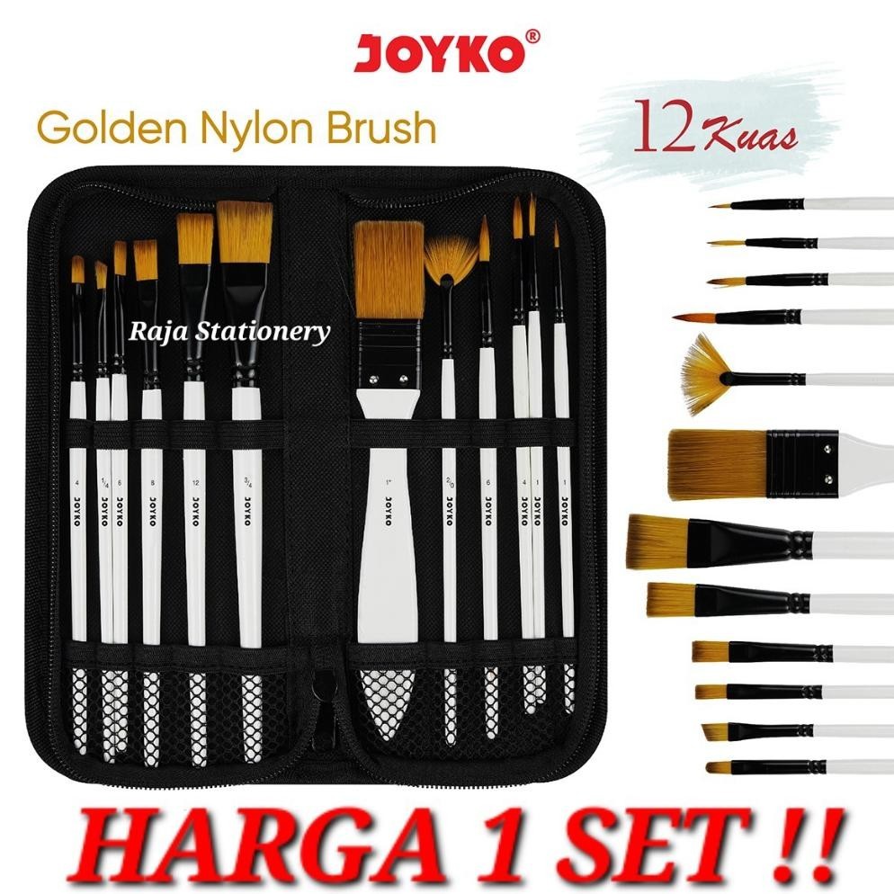 

FUZ-611 Joyko Art Brush SET / Set Kuas Lukis Cat Acrylic Watercolour BRS-18 Original
