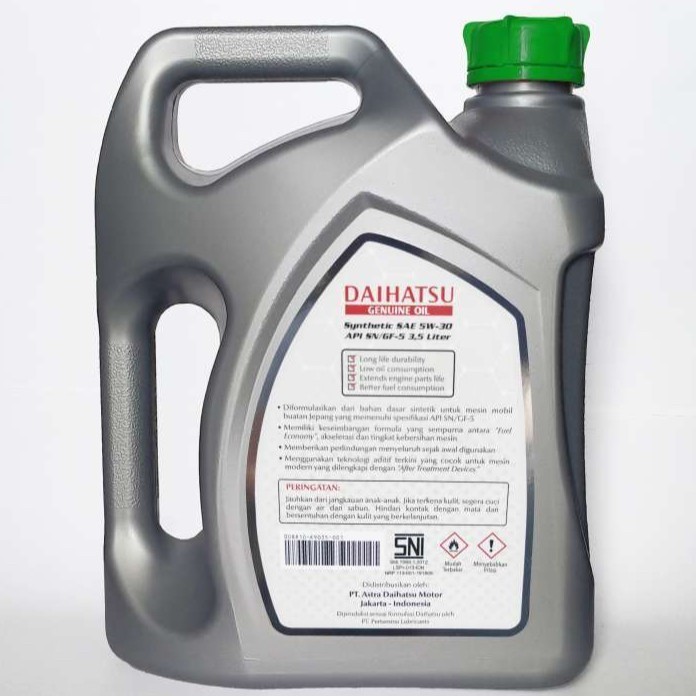 Oli Daihatsu 5W-30 Api Sn/Gf-5 Synthetic 3.5L