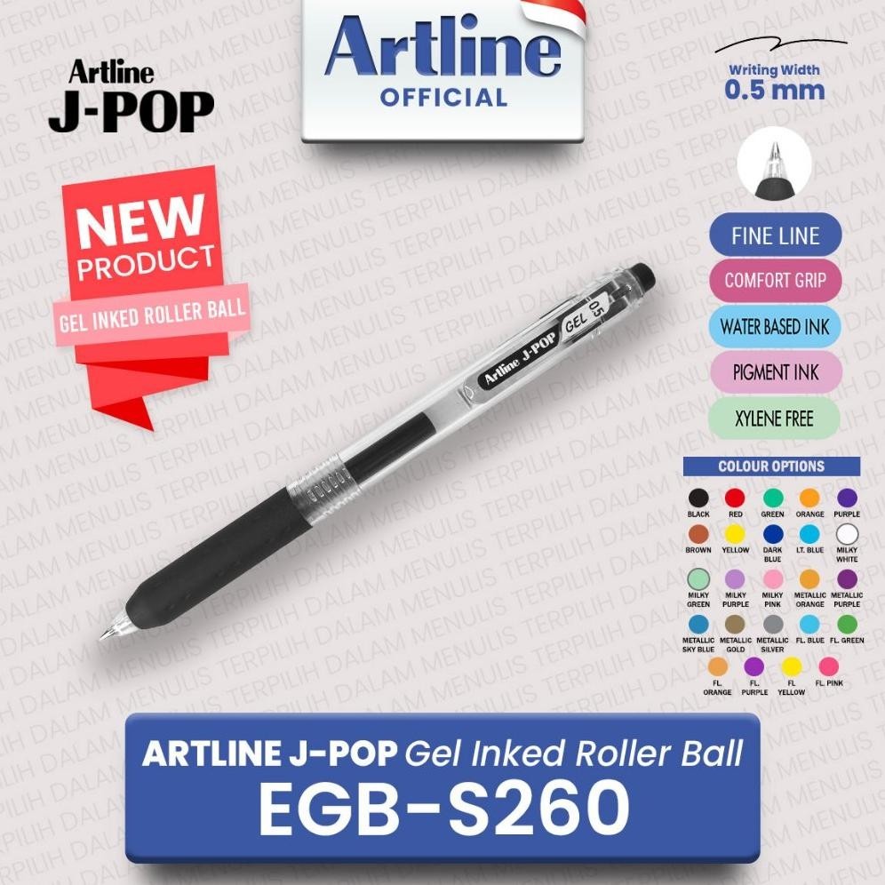 

Artline J-Pop Gel Inked Roller Ball Egb-S260 0.5 Mm Christopherdeedavistee
