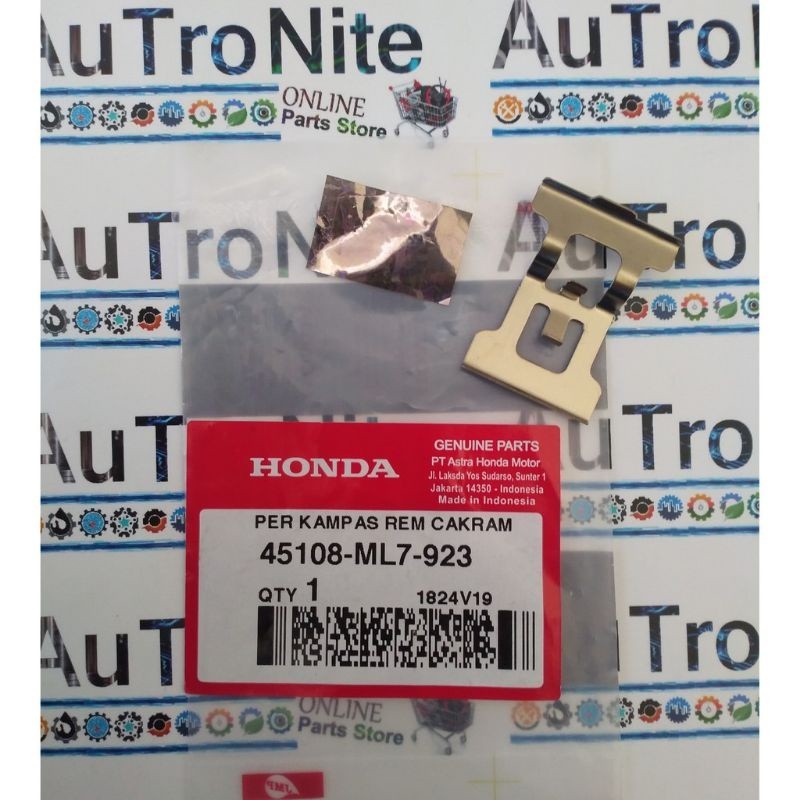Per Kaliper Nissin Kampas Rem Cakram Belakang SPRING PAD 45108-ML7-923 Original Honda