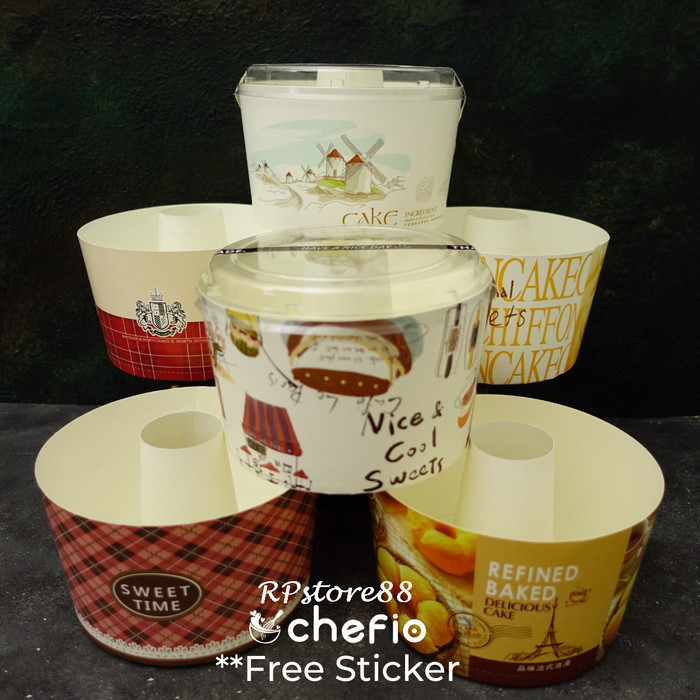 

GM246 Paper Cup Chiffon Case Loyang Kertas Cetakan Kue Bolu Set Mika SALE