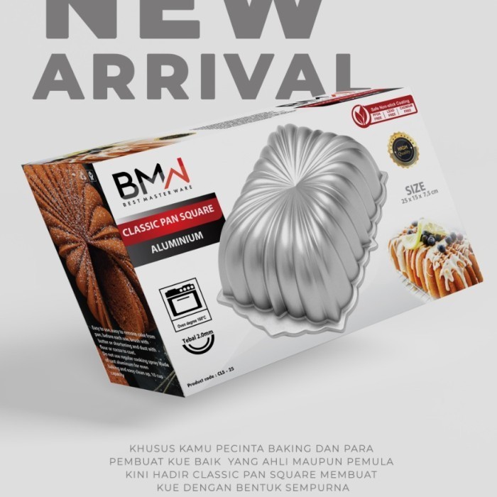 

GV968 Cetakan Loyang Kue Bolu Aluminium Tebal - Classic Pan Square Bmw CUCI GUDANG