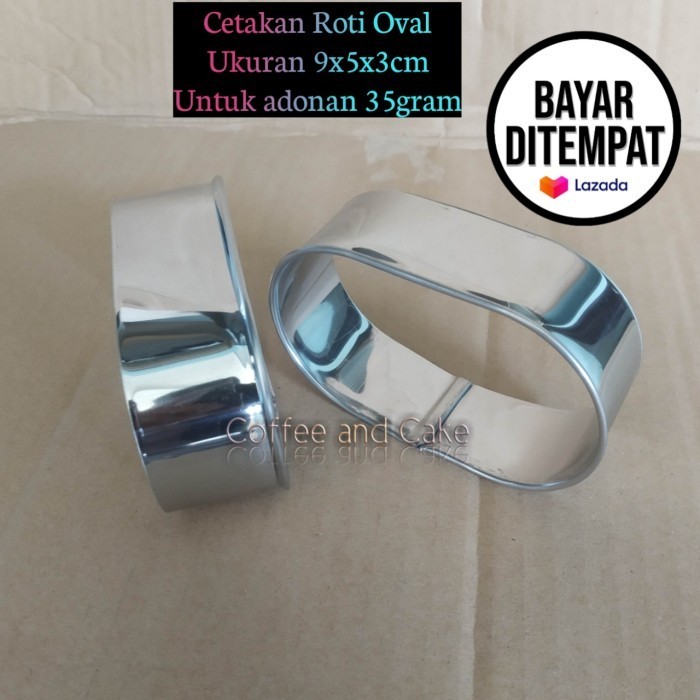 

IA808 Ring Cetakan Kue/Ring oval 9x5x3cm/ring cutter /Cetakan Roti isi 6 pcs CUCI GUDANG