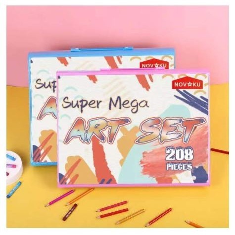 

Crayon Super Mega 208Pcs Set Alat Menggambar Melukis Anak-Anak -Anza Wahda