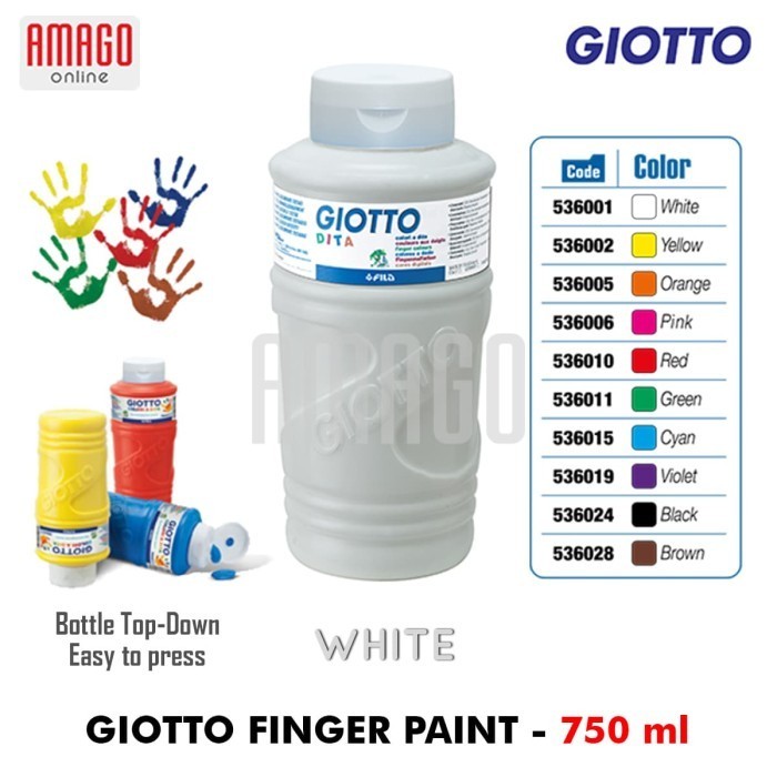 

Giotto Finger Paint - White - 750 Ml - 536001 -Anza Wahda