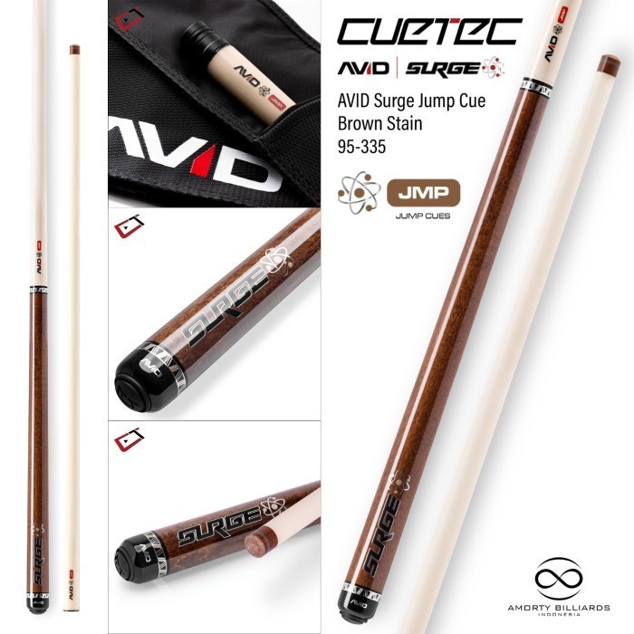 Cuetec Avid Surge Jump Cue Brown Stain / Stik Billiard Jump