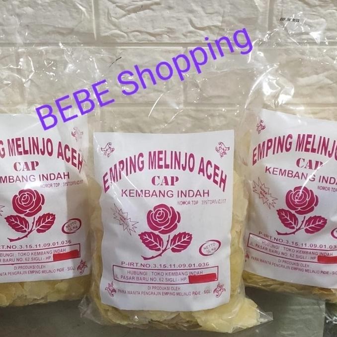 

BIG SALE EMPING MELINJO ACEH CAP KEMBANG INDAH SUPER QUALITY TIPIS 500GR !!!!!