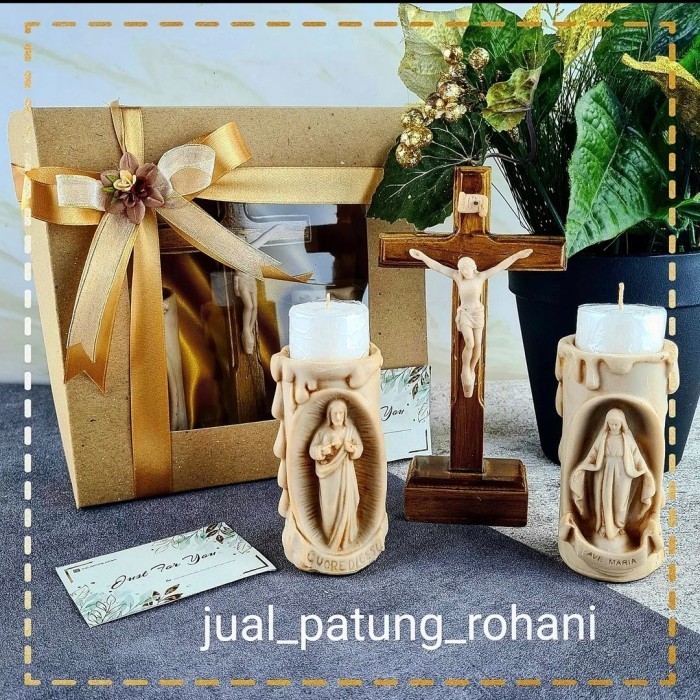 Aba Set Hampers Hadiah Rohani Salib Duduk Lilin Tabung