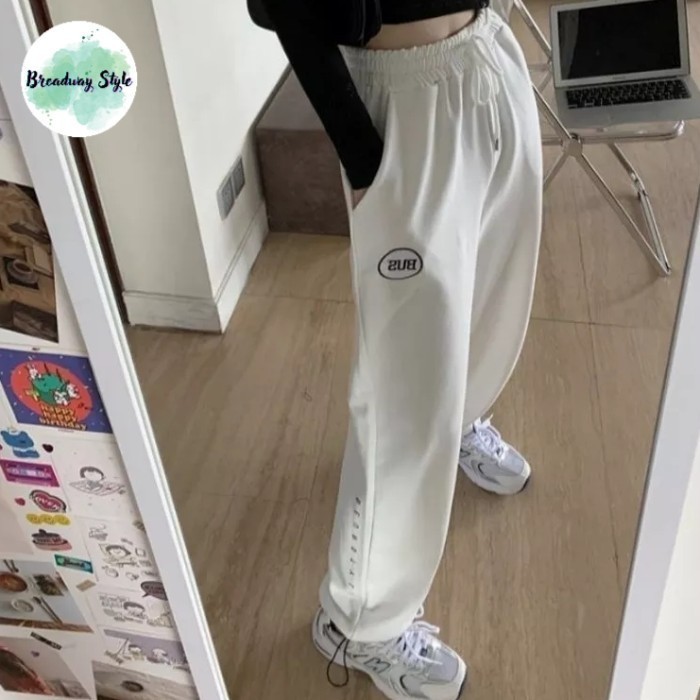 Celana Panjang Kargo Cargo Jogger Long Pants Wanita White Putih Unisex