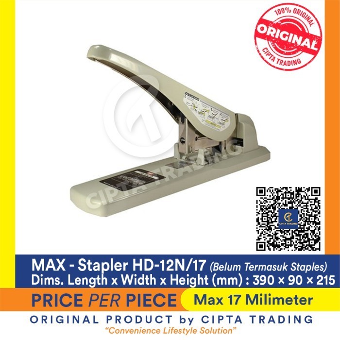 

Terbatas Stapler- Max - Heavy Duty Stapler Hd-12N/17 Harga Khusus
