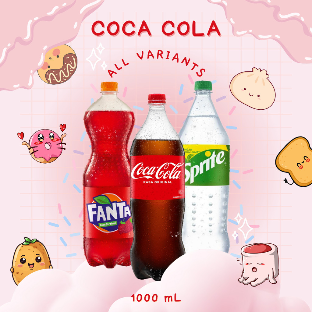 

CocaCola 1 Liter / Fanta 1 Liter / Sprite 1 Liter - CocaCola 1L / Fanta 1L / Sprite 1L ( Minuman Karbonasi 1Liter )