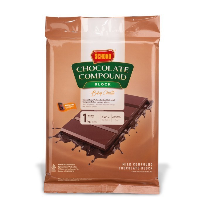 

Ready SCHOKO Milk Compound Chocolate Block - 1 Kg / Coklat Batangan