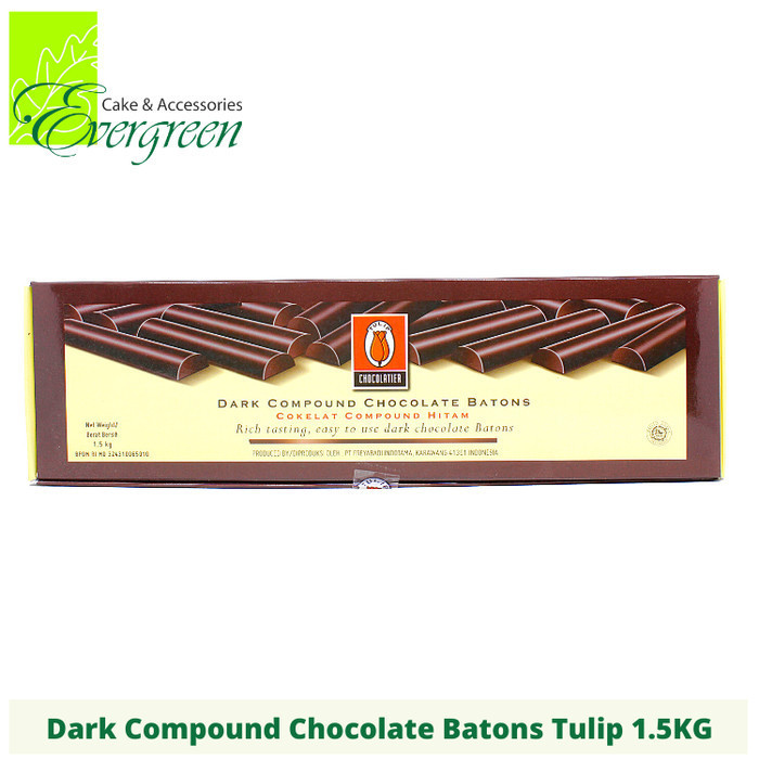 

Ready Dark Compound Chocolate Baton Tulip 1.5KG