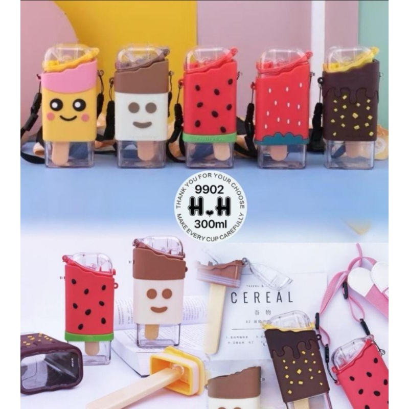 Botol minum es krim viral kekinian botol anak botol remaja 300 ml