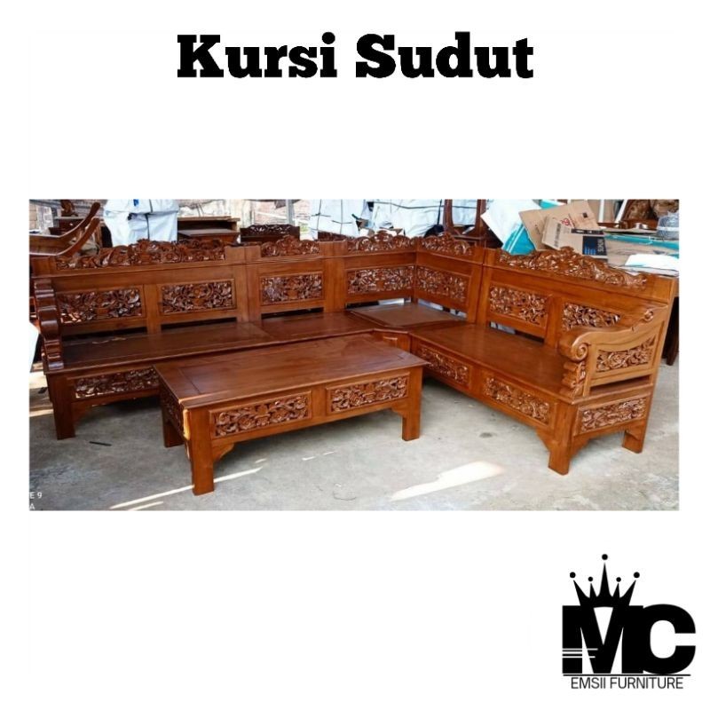 Kursi Sudut Kayu Jati Ruang Tamu Kursi Sudut Ukir Kursi Sudut Ukir Jati Kursi Sudut Jepara Kursi Sud