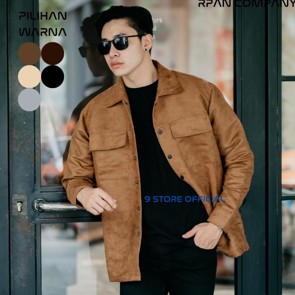 Trucker Suede Jacket Brooklyn / Jaket Suede Pria  / Truker Suede Pocket / Outer Shirt Jacket Suede P