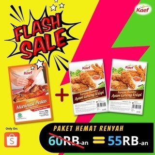 

Ready Paket Hemat Renyah (Hot Marinade (1pcs) + Tepung Bumbu Ayam Goreng Kri