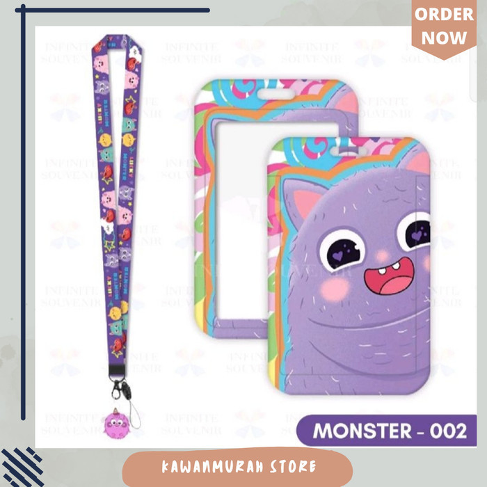 

Lanyard Anak Motif Purple Monster Lucu / Id Card Green Monster