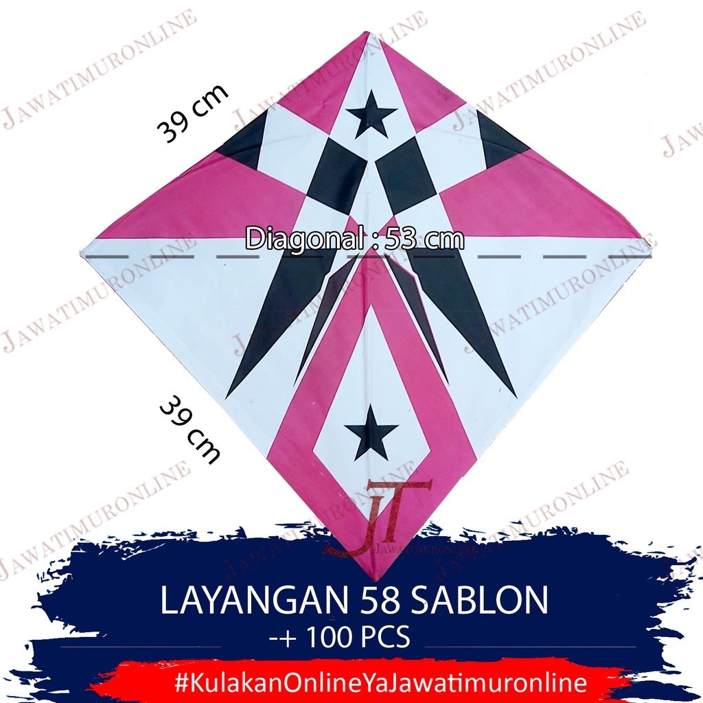 Layangan Sukhoi Ukuran 58 - Layangan 58 Kertas Sablon