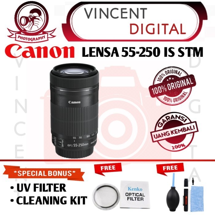 Ready Lensa Canon 55 250Mm Is Stm Paket Bonus Uv Filter 55-250 Mm